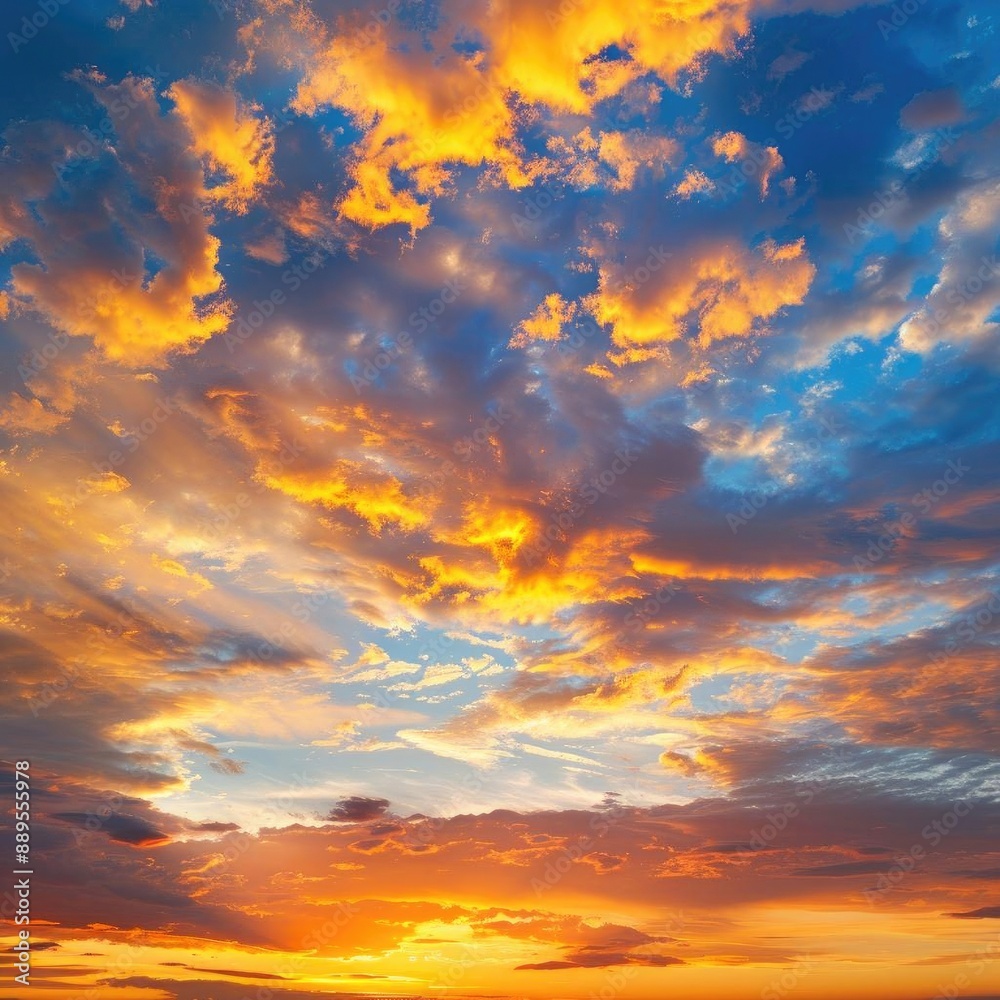 Highdefinition photograph of a dramatic sunset sky with layered cloud patterns, isolated on white background Highdefinition photograph of a dramatic sunset sky with layered cloud patterns, isolated on white background