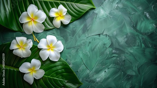 On background, a flower in bloom, spectacularly colorful. A natural greeting, it's an awesome sight to behold.