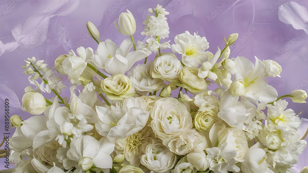 Beautiful white flowers on lilac background closeup Beautiful white flowers on lilac background closeup