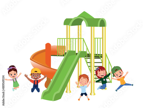 cute kids playing in the park