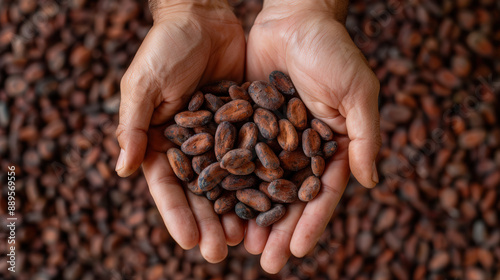 Fairtrade cocoa pods held by farmer during Fairtrade Fortnight, highlighting source and sustainability.