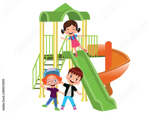 cute kids playing in the park