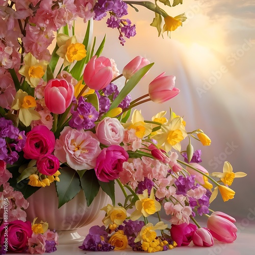 Wallpaper Mural beautiful and rich spring flower arrangement Torontodigital.ca