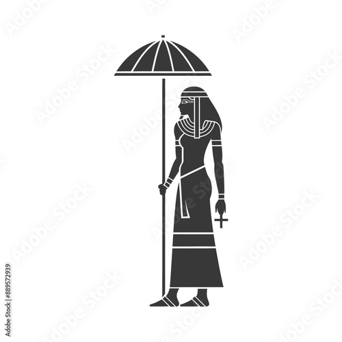 egyptian women wearing tob sebleh traditional clothing minimalist line art icon logo symbol