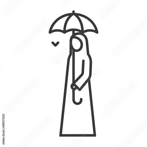 emirates women wearing abaya traditional clothing minimalist line art icon logo symbol