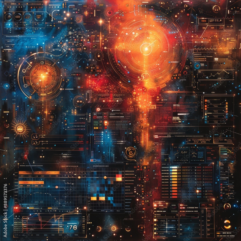 A futuristic high-tech design poster. Generative AI A futuristic high-tech design poster. Generative AI