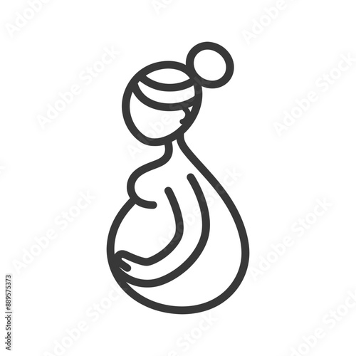 maternity in minimalist line art icon logo symbol
