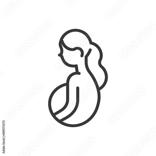 maternity in minimalist line art icon logo symbol