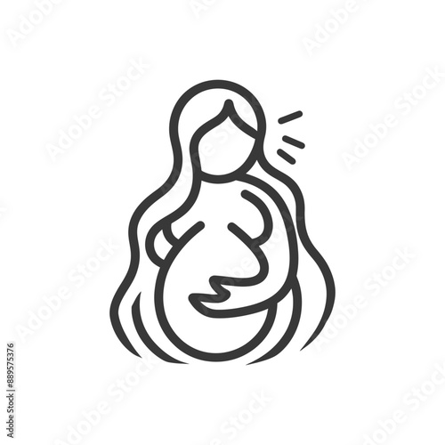 maternity in minimalist line art icon logo symbol