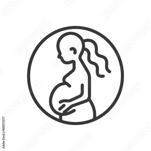 maternity in minimalist line art icon logo symbol
