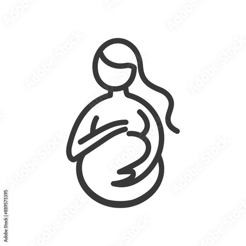 maternity in minimalist line art icon logo symbol