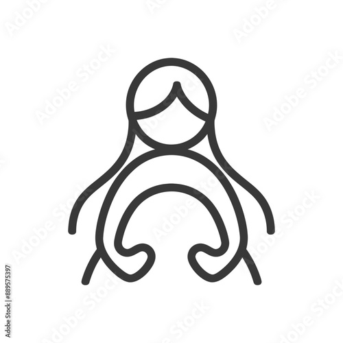 maternity in minimalist line art icon logo symbol