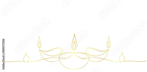 diwali festival line art vector. lamp candle for diwali hinduism religion
