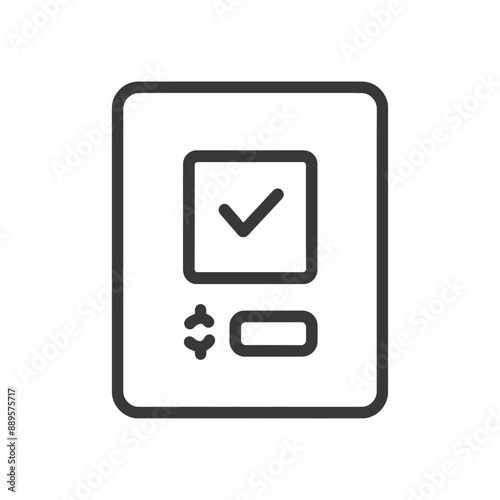 Minimalist Line Art Icon: Approved Device Interface