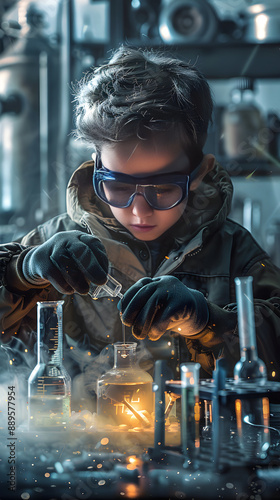 Young Genius in the Making: Capturing the Essence of Childhood Intelligence in a Scientific Setting, a Testimony to the Pursuit of Knowledge and Discovery.