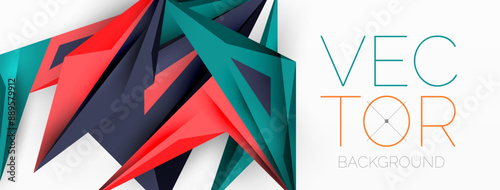 Minimal geometric abstract background. Low poly dynamic triangle design. Trendy techno business template for wallpaper, banner, background or landing