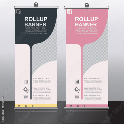 Professional roll-up banner with sleek design and vibrant colors. Perfect for exhibitions, conferences, and promotional events. High-quality and eye-catching.
