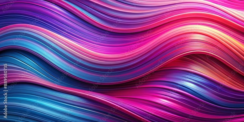 Abstract Swirling Gradient in Blue, Pink, and Purple Hues, Abstract, 3D, Gradient, Fluid