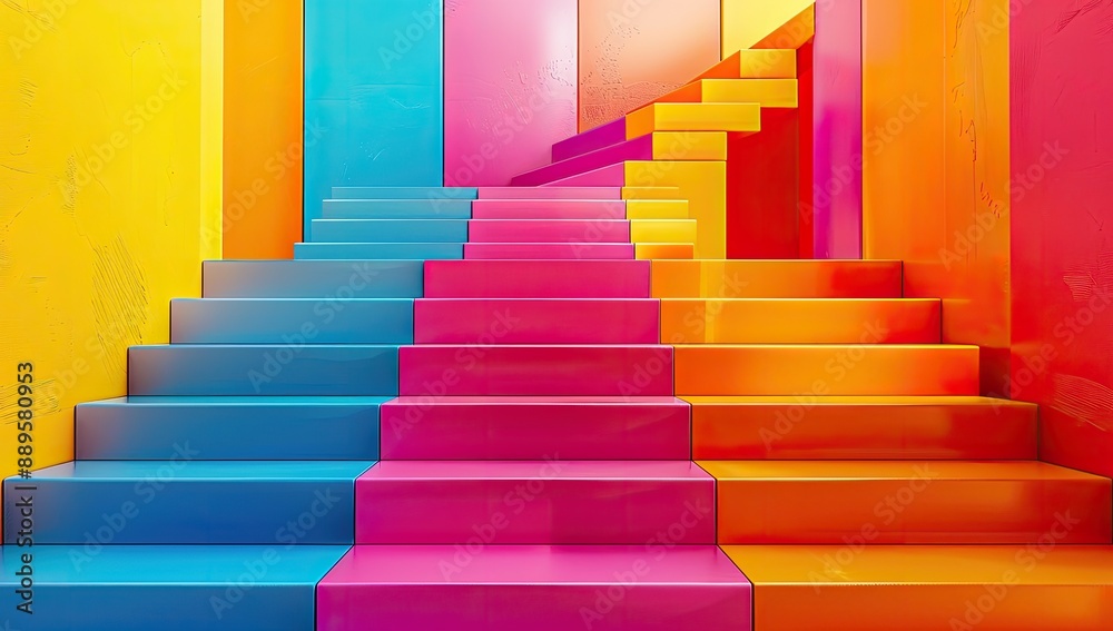 Colorful Abstract Stairway Design Colorful Abstract Stairway Design