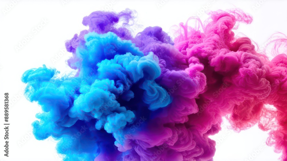 Fototapeta premium Multi-colored smoke on a white background