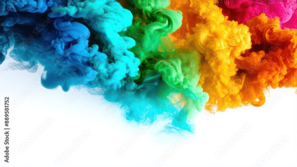 Multi-colored smoke on a white background Multi-colored smoke on a white background