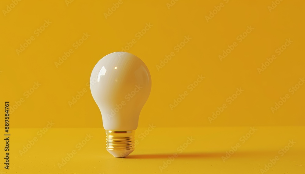 Ultra sharp white light bulb bright yellow pastel background. Ultra sharp white light bulb bright yellow pastel background.