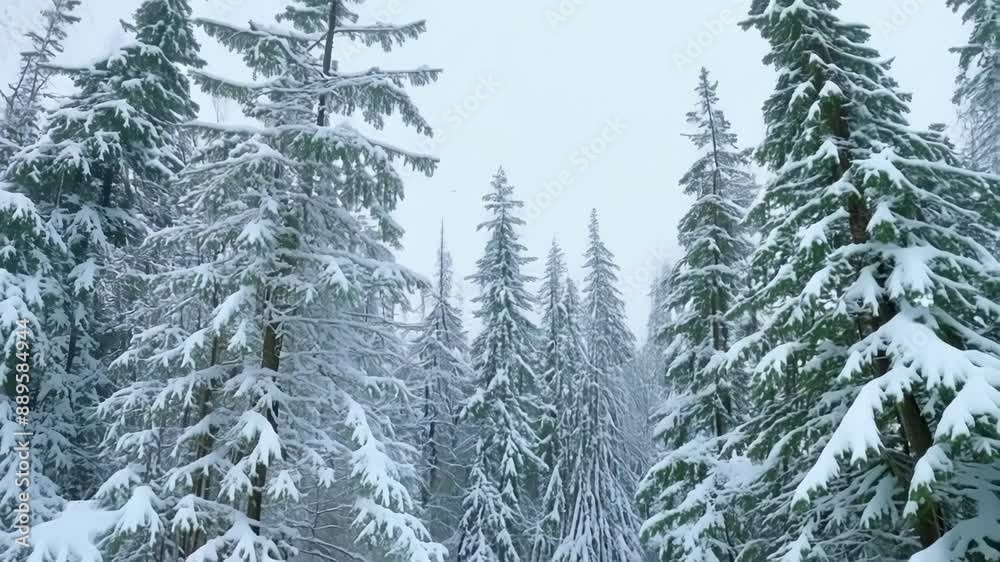 The quiet beauty of a snowladen forest with trees creating a majestic backdrop against the white winter landscape. The quiet beauty of a snowladen forest with trees creating a majestic backdrop against the white winter landscape.