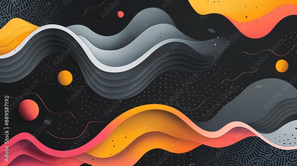 Abstract background featuring wavy shapes creating a 3d paper cutout effect Abstract background featuring wavy shapes creating a 3d paper cutout effect