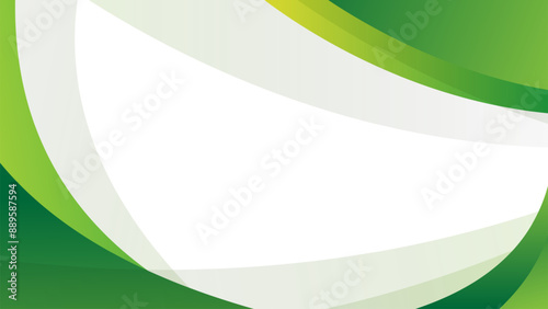 Abstract green and white background with elegant curved lines for modern design presentation.