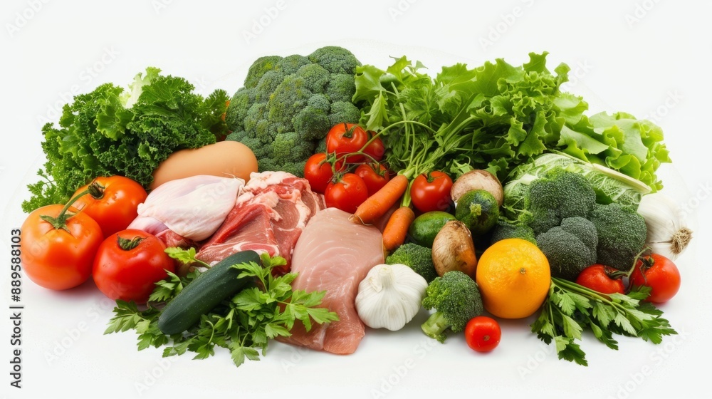 variety of healthy foods such as lean proteins, vegetables and healthy fats. generative ai variety of healthy foods such as lean proteins, vegetables and healthy fats. generative ai