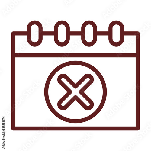  Cancel Event Vector Line Maroon Icon Design