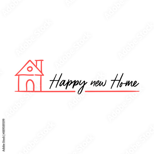 Happy new home design for cards.