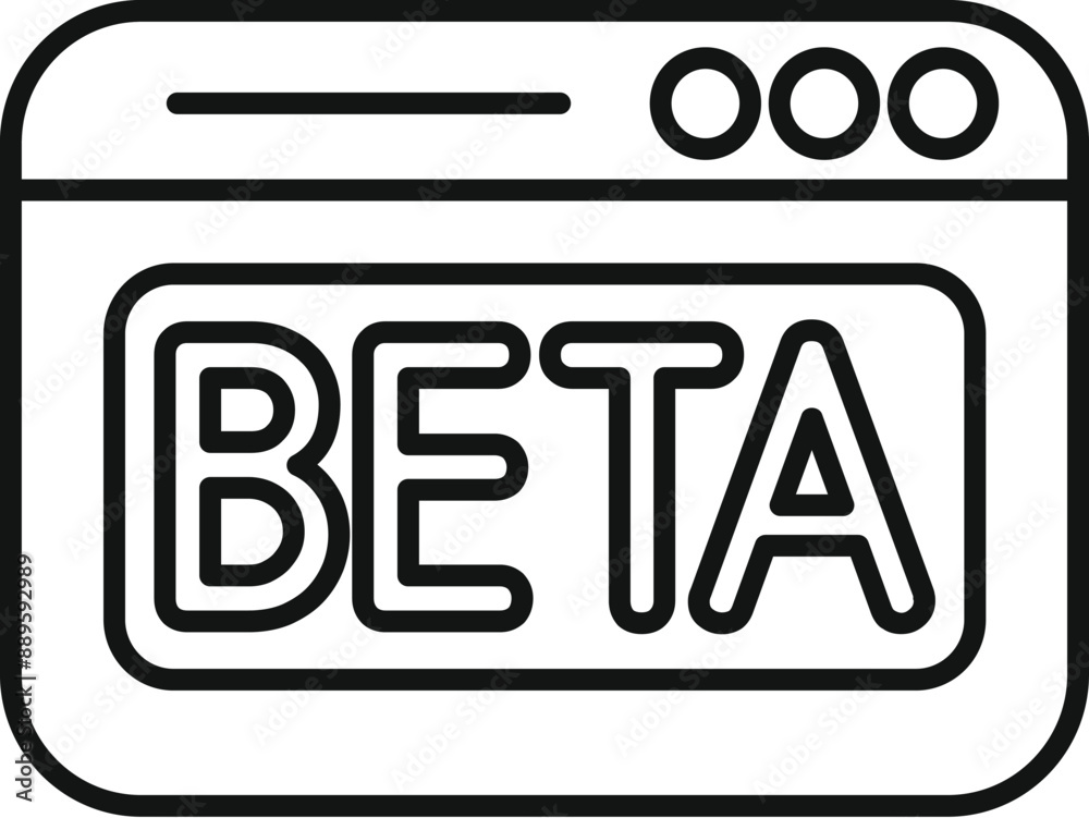 Simple outline design of beta version software displayed on webpage Simple outline design of beta version software displayed on webpage