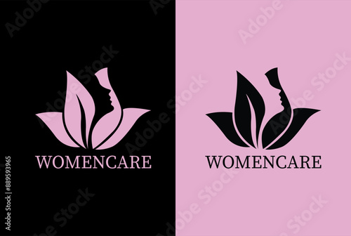 Creative beauty salon monogram serif logo design