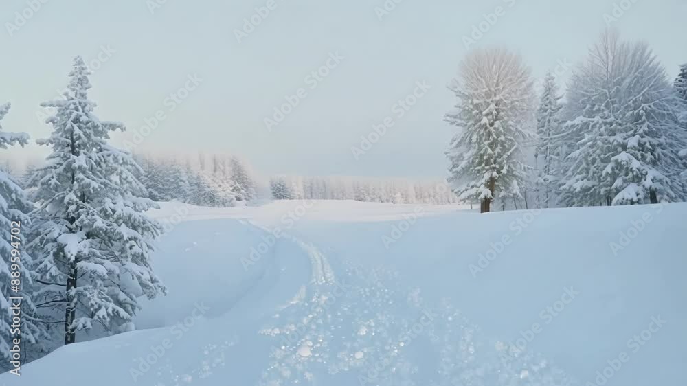 The snow on the ground is undisturbed creating a sense of untouched beauty in this winter wonderland. The snow on the ground is undisturbed creating a sense of untouched beauty in this winter wonderland.