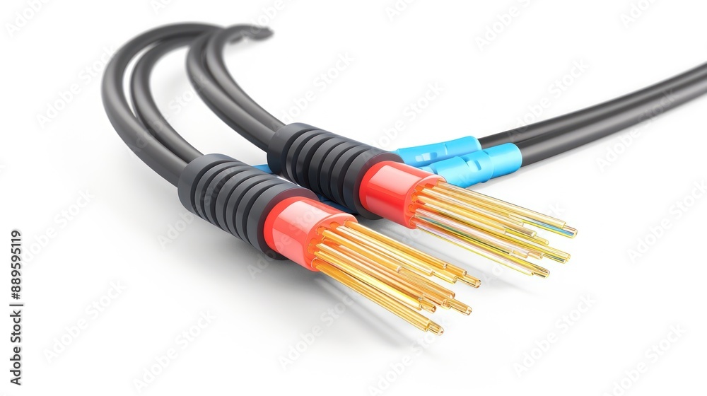 Optical cable on white background Optical cable on white background