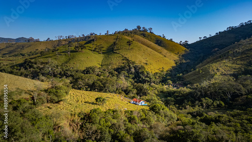 Fazenda Sítio Passa Quatro Minas Gerais Serra Mantiqueira Brasil Natureza Montanhas Paisagens Turismo Ecoturismo Aventura Trilhas Rios Florestas Biodiversidade Verde Estrada de Terra Vaca Rebanho Boi photo