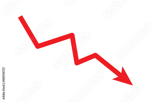 downward red arrow graphic