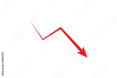 red arrow business graph going down represent loss 2