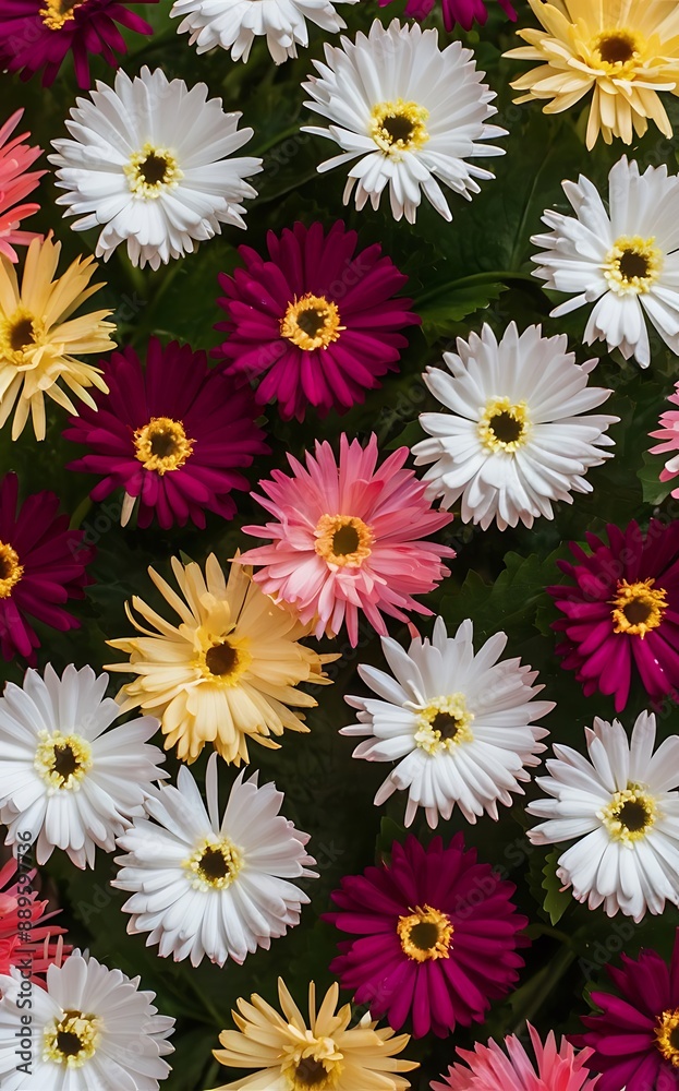 Colorful artificial flowers as background top view flower pattern Colorful artificial flowers as background top view flower pattern