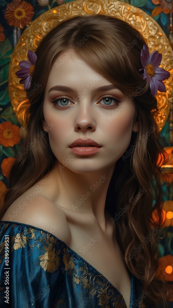 Renaissance-Inspired Portrait of Young Woman Renaissance-Inspired Portrait of Young Woman