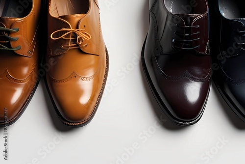 Men s classic leather shoes isolated over white background

