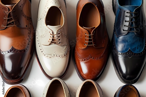 Men s classic leather shoes isolated over white background
