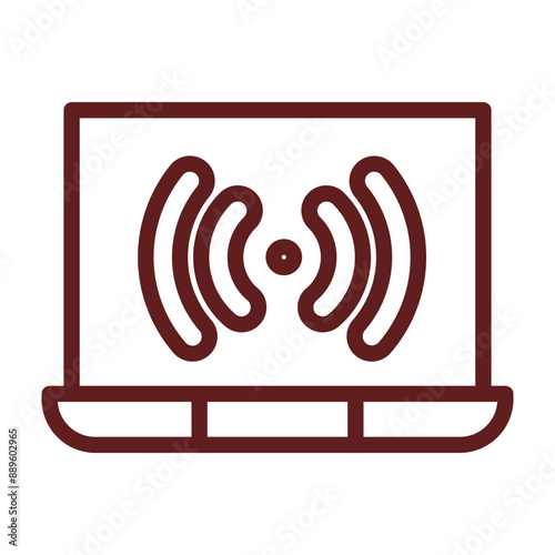 Webcast Vector Line Maroon Icon Design