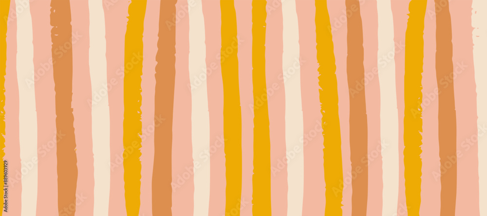 Hand drawn stripes in pastel colours on a white background. Wavy vertical lines backdrop. Vintage design for textile and wallpaper. Hand drawn stripes in pastel colours on a white background. Wavy vertical lines backdrop. Vintage design for textile and wallpaper.