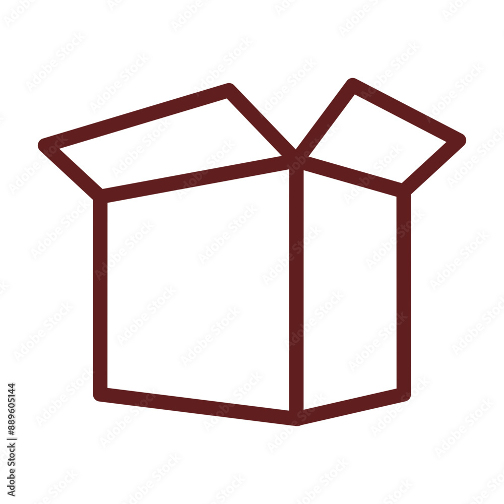 Package box Vector Line Maroon Icon Design Package box Vector Line Maroon Icon Design