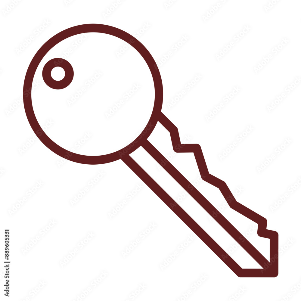 Key (for access) Vector Line Maroon Icon Design Key (for access) Vector Line Maroon Icon Design