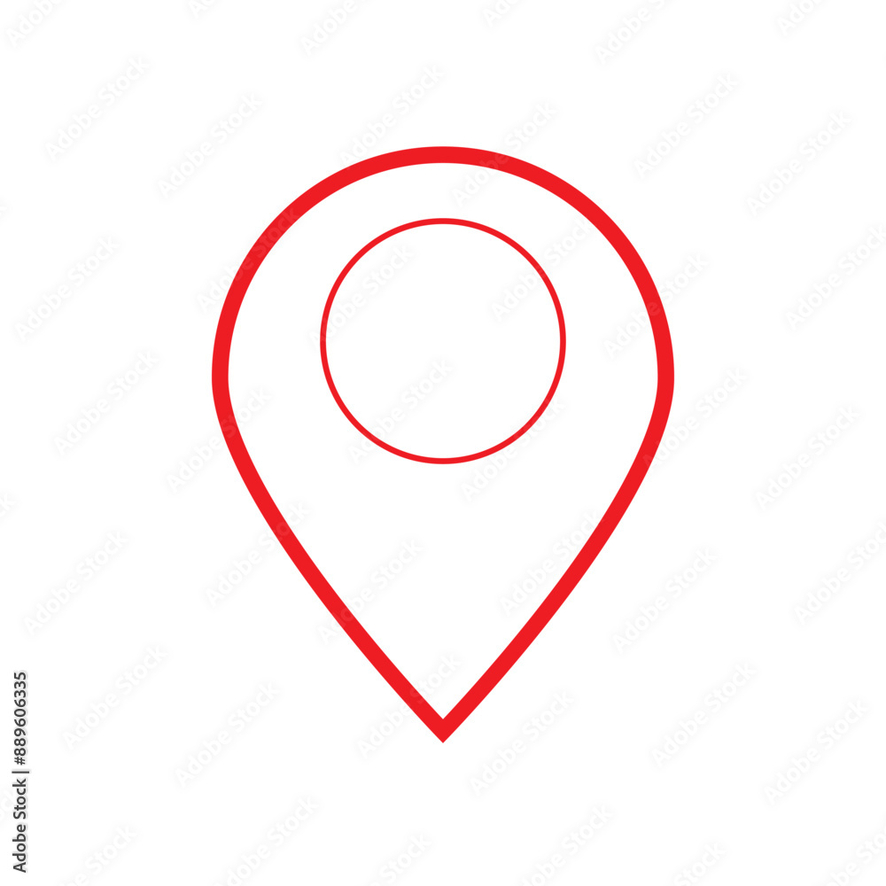 Simple red map pin. Concept of global coordinate, dot, needle tip, ui. Flat style trend modern brand graphic design on white background Simple red map pin. Concept of global coordinate, dot, needle tip, ui. Flat style trend modern brand graphic design on white background