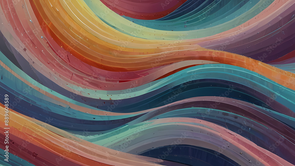Fototapeta premium Abstract illustration background depicting swirling waves of energy that echo through a vortex with Pastel colors and flowing lines to convey movement and depth