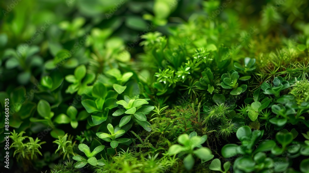 Lush Close-Up of Vibrant Green Forest Flora in Nature's Embrace Lush Close-Up of Vibrant Green Forest Flora in Nature's Embrace